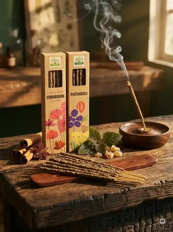 Kadzidełka Botaniczne Namaste India Zestaw Duet Cynamon Cinnamon Paczula Patchouli 2x 15g (1).webp