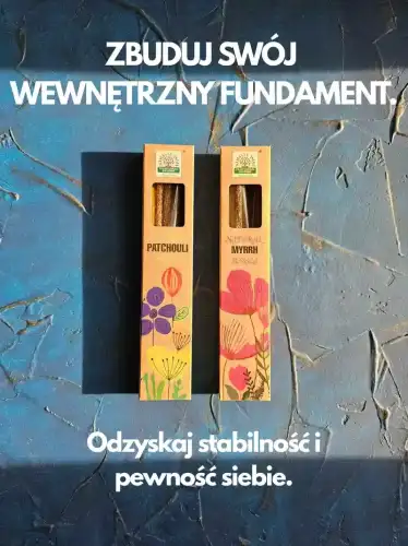Kadzidełka Botaniczne Namaste India Zestaw Duet Paczula Patchouli Mirra Myrrh 2x 15g