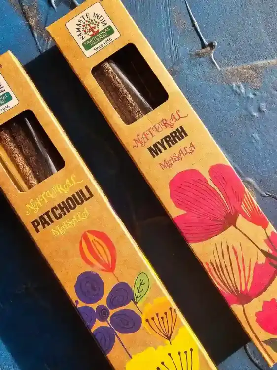 Kadzidełka Botaniczne Namaste India Zestaw Duet Paczula Patchouli Mirra Myrrh 2x 15g (1)_1.webp