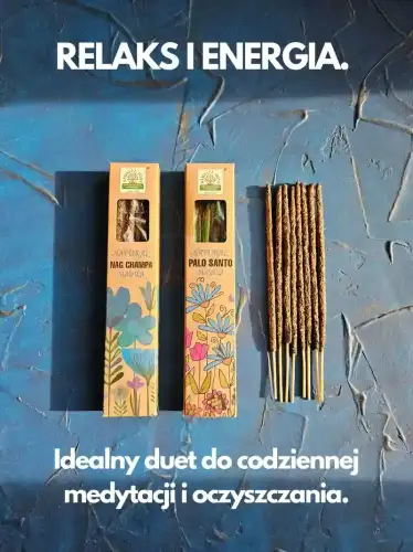 Kadzidełka Botaniczne Namaste India Zestaw Duet Nag Champa Palo Santo Święte Drzewo 2x 15g