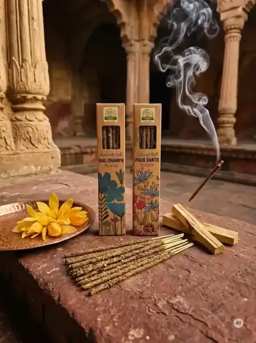 Kadzidełka Botaniczne Namaste India Zestaw Duet Nag Champa Palo Santo Święte Drzewo 2x 15g  (3).webp