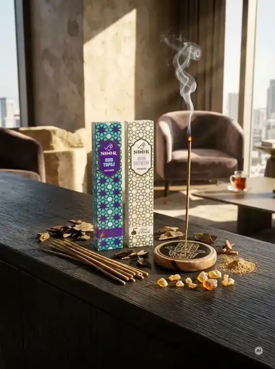 Kadzidełka Premium NOOR Oud Zestaw Duet Topaz i Crystal 2x 15g (3).webp
