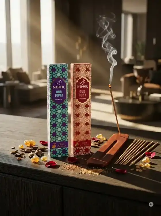 Kadzidełka Premium NOOR Oud Zestaw Duet Topaz i Ruby 2x 15g (3).webp