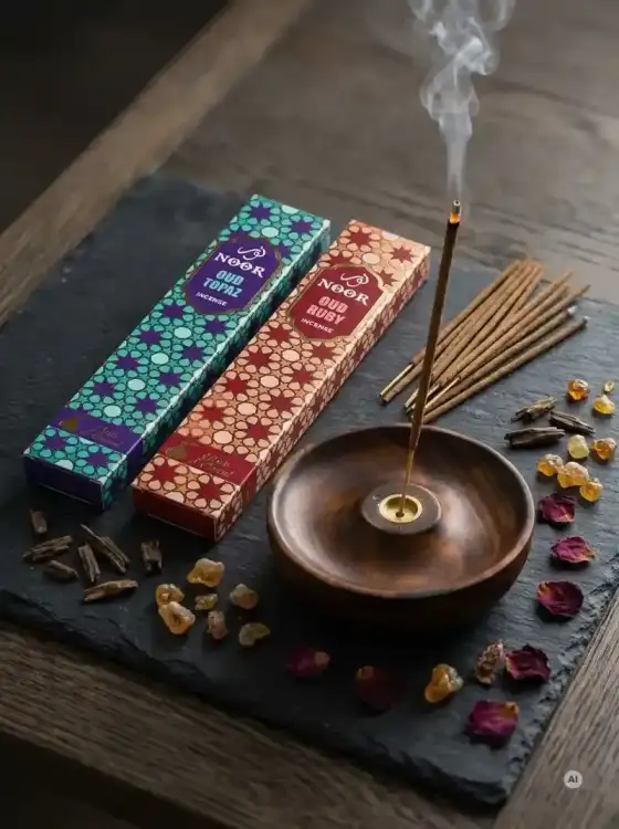 Kadzidełka Premium NOOR Oud Zestaw Duet Topaz i Ruby 2x 15g (1).webp