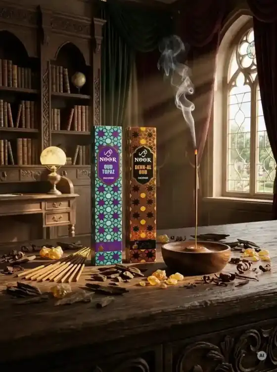 Kadzidełka Premium NOOR Oud Zestaw Duet Topaz i Dehn Al Oud 2x 15g (1).webp