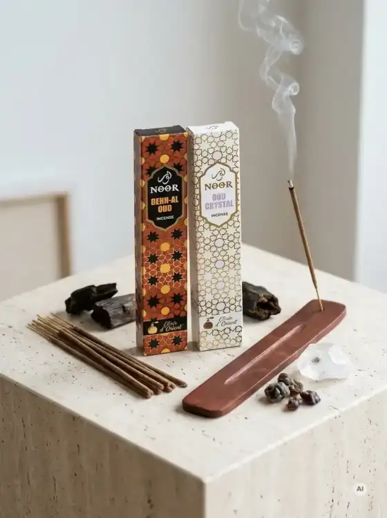 Kadzidełka Premium NOOR Oud Zestaw Duet Dehn Al Oud i Crystal 2x 15g (2).webp