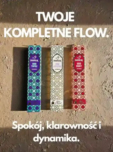 Kadzidełka Premium NOOR Oud Elixir Zestaw Tercet Topaz, Crystal i Ruby 3x 15g