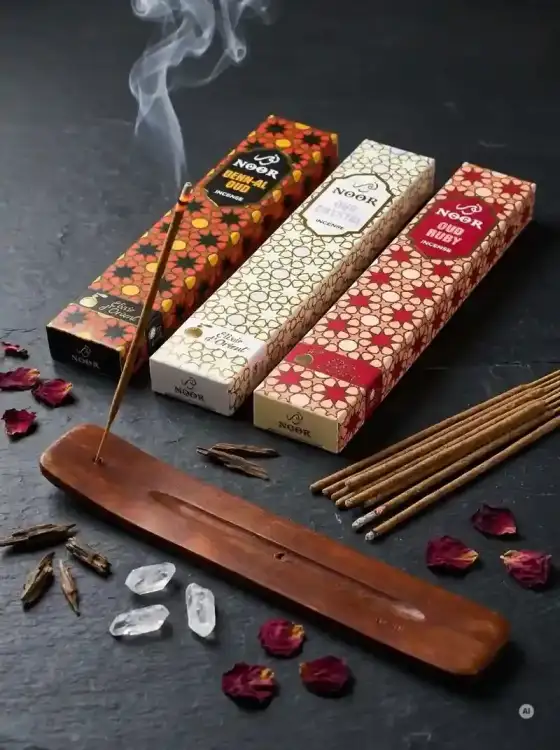 Kadzidełka Premium NOOR Oud Elixir Zestaw Tercet Crystal, Ruby i Dehn Al Oud 3x 15g (1).webp