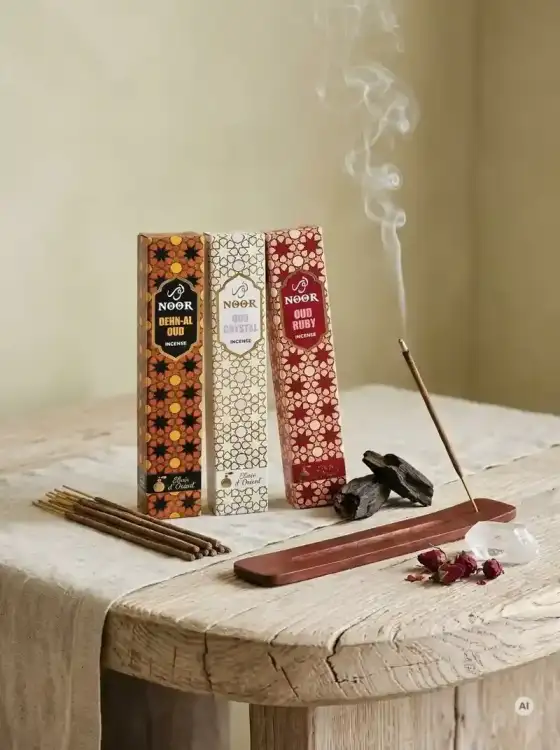 Kadzidełka Premium NOOR Oud Elixir Zestaw Tercet Crystal, Ruby i Dehn Al Oud 3x 15g (3).webp