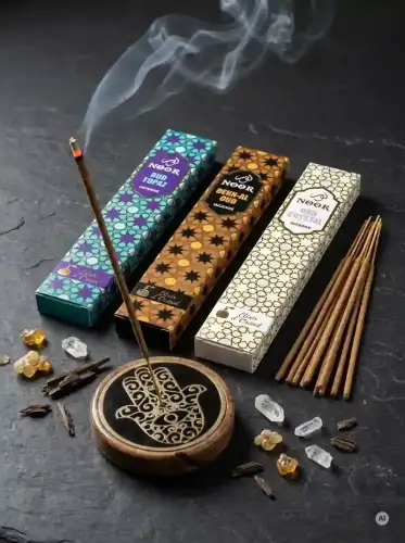 Kadzidełka Premium NOOR Oud Elixir Zestaw Tercet Topaz, Dehn Al Oud i Crystal 3x 15g (3).webp