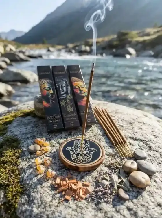 Kadzidełka BANJARA Buddha Zestaw Tercet Wisdom, Blessing i Bliss 3x15g (1).webp