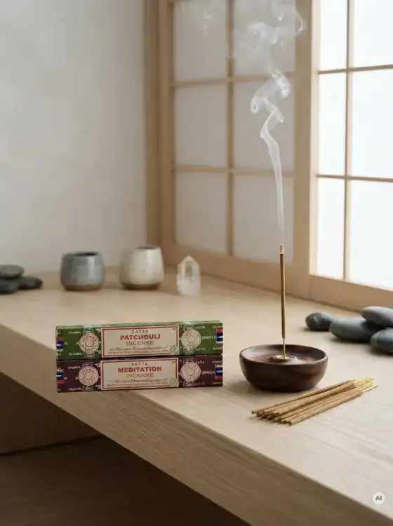 Kadzidełka SATYA Zestaw Duet Patchouli i Meditation Paczula i Medytacja 2x15g (2).webp
