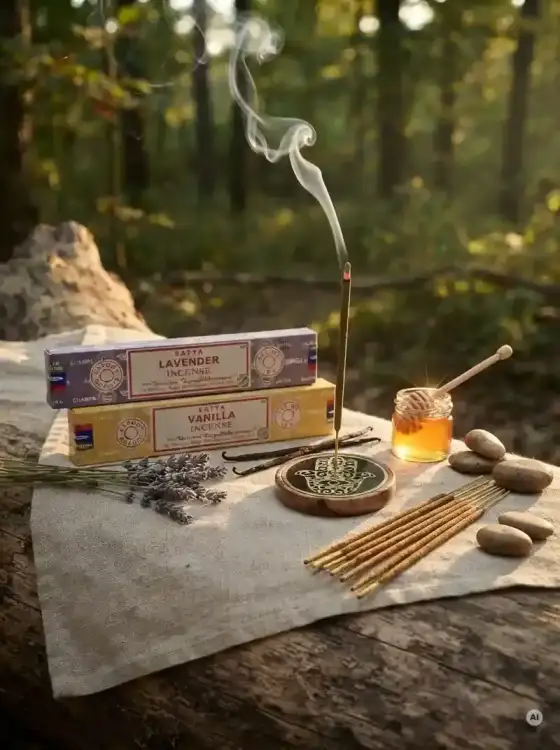 Kadzidełka SATYA Zestaw Duet Lavender i Vanilla Lawenda i Wanilia 2x15g (1).webp