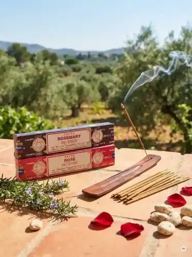 Kadzidełka SATYA Zestaw Duet Rosemary i Rose Rozmaryn i Róża 2x15g (1).webp
