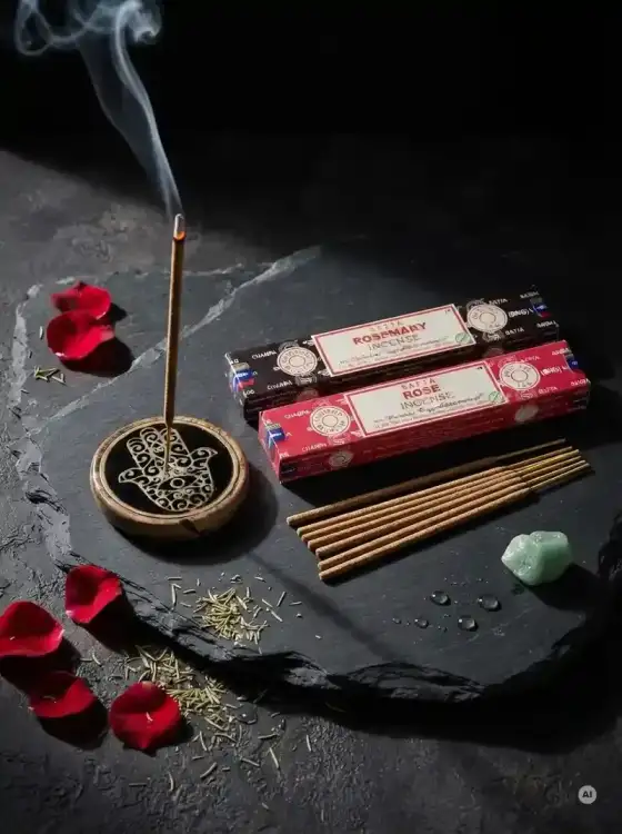 Kadzidełka SATYA Zestaw Duet Rosemary i Rose Rozmaryn i Róża 2x15g (3).webp