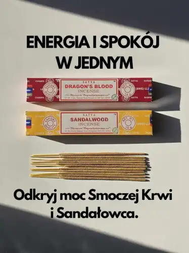 Kadzidełka SATYA Zestaw Duet Dragon's Blood i Sandalwood Smocza Krew i Drzewo Sandałowe 2x15g