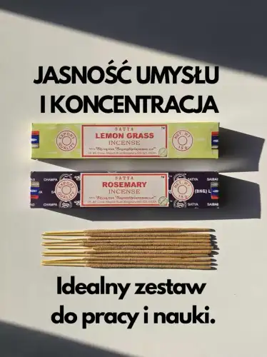 Kadzidełka SATYA Zestaw Duet Lemon Grass i Rosemary Trawa Cytrynowa i Rozmaryn 2x15g