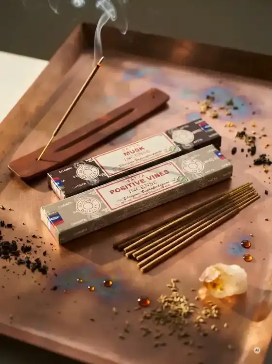 Kadzidełka SATYA Zestaw Duet Musk i Positive Vibes Piżmo i Pozytywne Wibracje 2x15g (1)6.webp