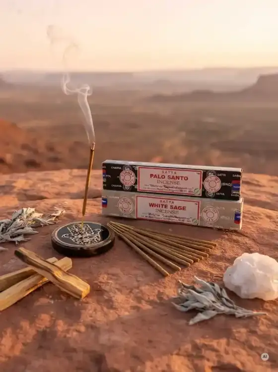 Kadzidełka SATYA Zestaw Duet Palo Santo i White Sage Święte Drzewo i Biała Szałwia 2x15g (1).webp