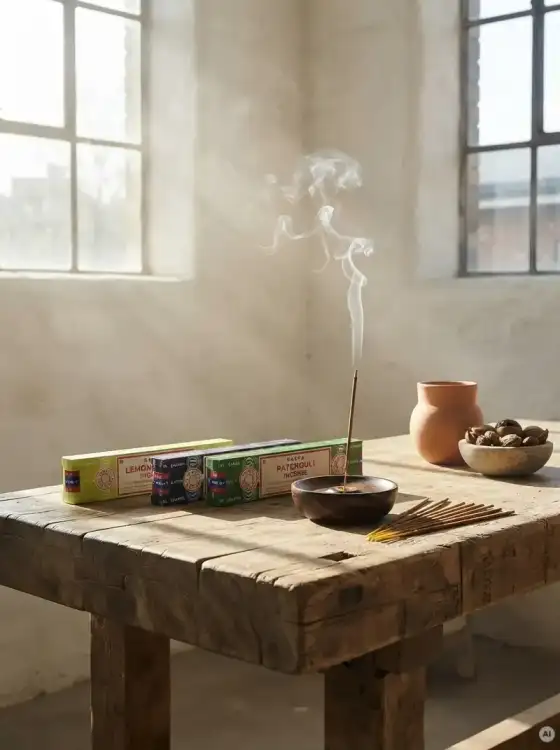 Kadzidełka SATYA Zestaw Tercet Lemon Grass Rosemary i Patchouli Ziołowe Orzeźwienie 3x15g  (3).webp