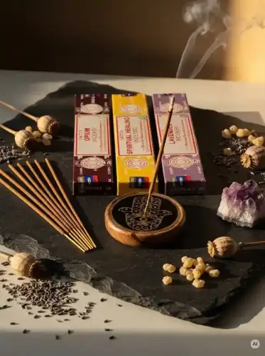 Kadzidełka SATYA Zestaw Tercet Opium Spiritual Healing i Lavender Głęboki Oddech 3x15g (2).webp