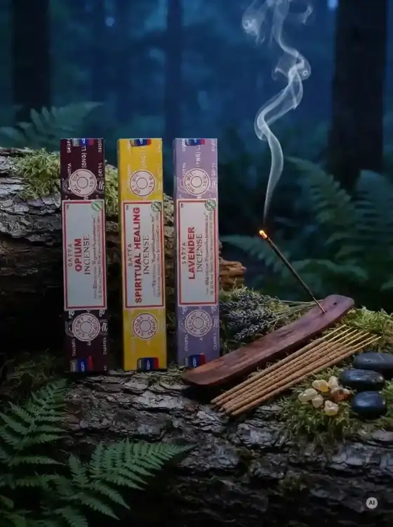 Kadzidełka SATYA Zestaw Tercet Opium Spiritual Healing i Lavender Głęboki Oddech 3x15g (1).webp