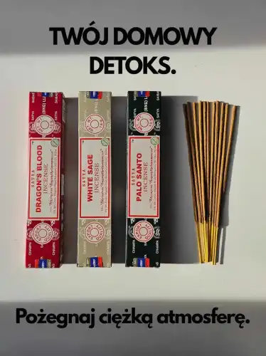 Kadzidełka SATYA Zestaw Tercet Dragon's Blood White Sage i Palo Santo Święta Trójca Oczyszczania 3x15g