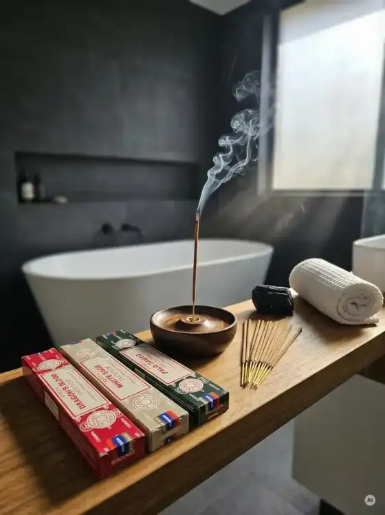 Kadzidełka SATYA Zestaw Tercet Dragon's Blood White Sage i Palo Santo Święta  (3).webp