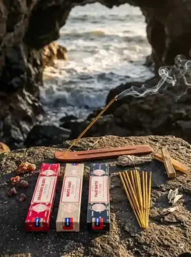 Kadzidełka SATYA Zestaw Tercet Dragon's Blood White Sage i Palo Santo Święta Tró (1).webp
