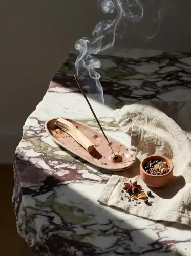 Podstawka Ceramiczna na Kadzidła Różowa Harmonia Rękodzieło Kraków (7).webp