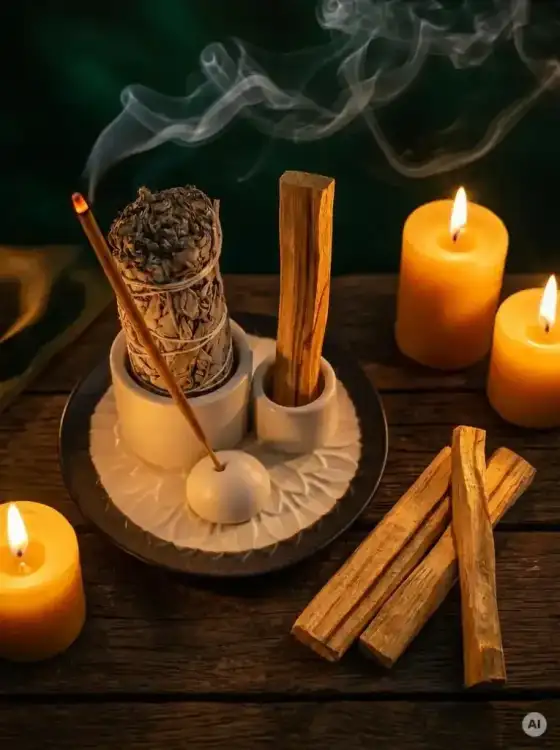 Zestaw Palo Santo Biała Szałwia 10 cm Podstawka Mandala Biało-czarna (4).webp