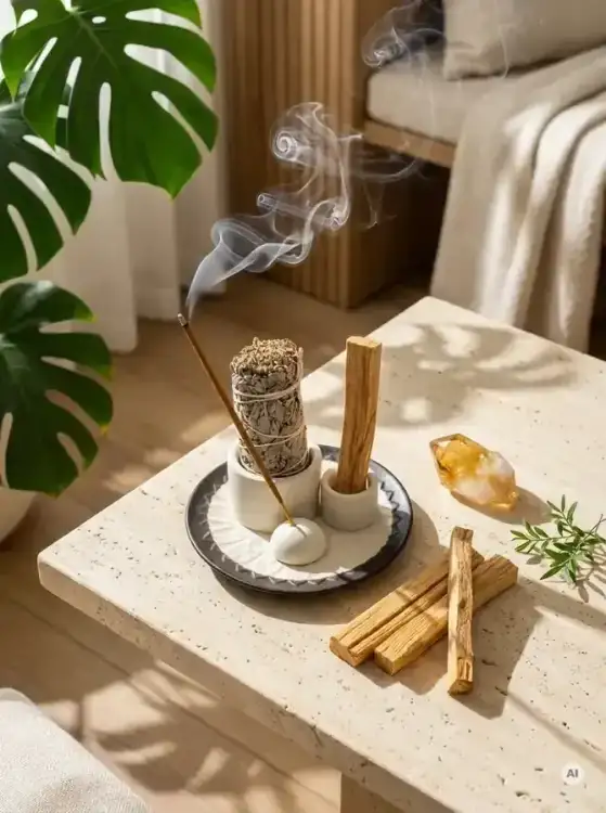 Zestaw Palo Santo Biała Szałwia 10 cm Podstawka Mandala Biało-czarna (6).webp