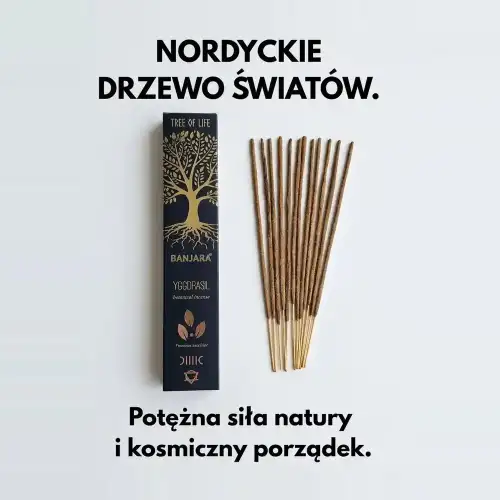 Banjara Yggdrasil – kadzidełka botaniczne Drzewo Życia 15 g, opakowanie i patyczki