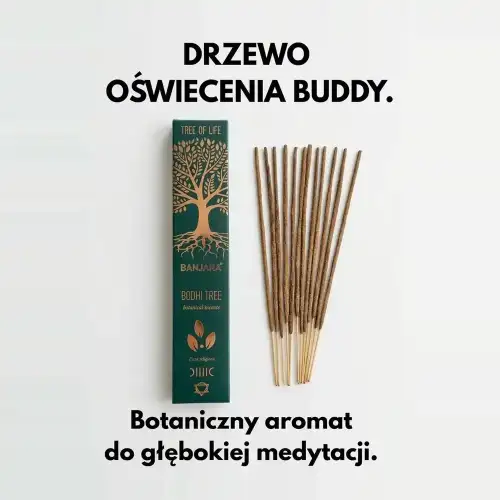 Banjara Bodhi Tree – kadzidełka botaniczne 15 g, opakowanie i patyczki