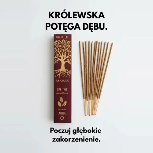 Banjara Oak Tree – kadzidełka botaniczne 15 g, opakowanie i patyczki