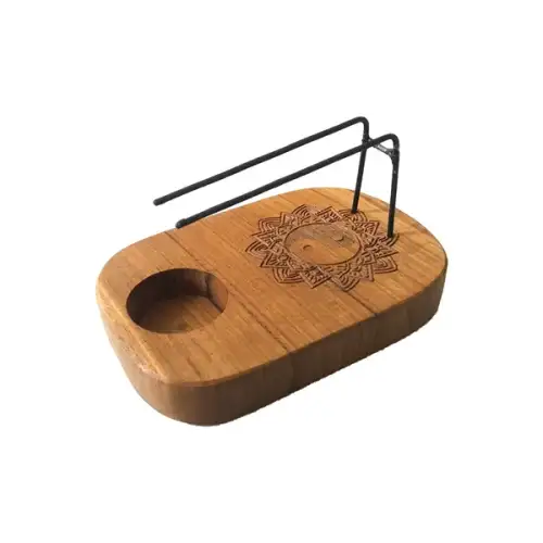 Podstawka na Palo Santo Drewno Tekowe Yin Yang Świat Kadzideł (1).webp